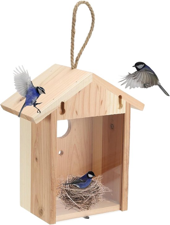 Window Bird Feeder, Bird House Feeder, Acrylic Clear Window Bird Feeder, Transparent Triangular