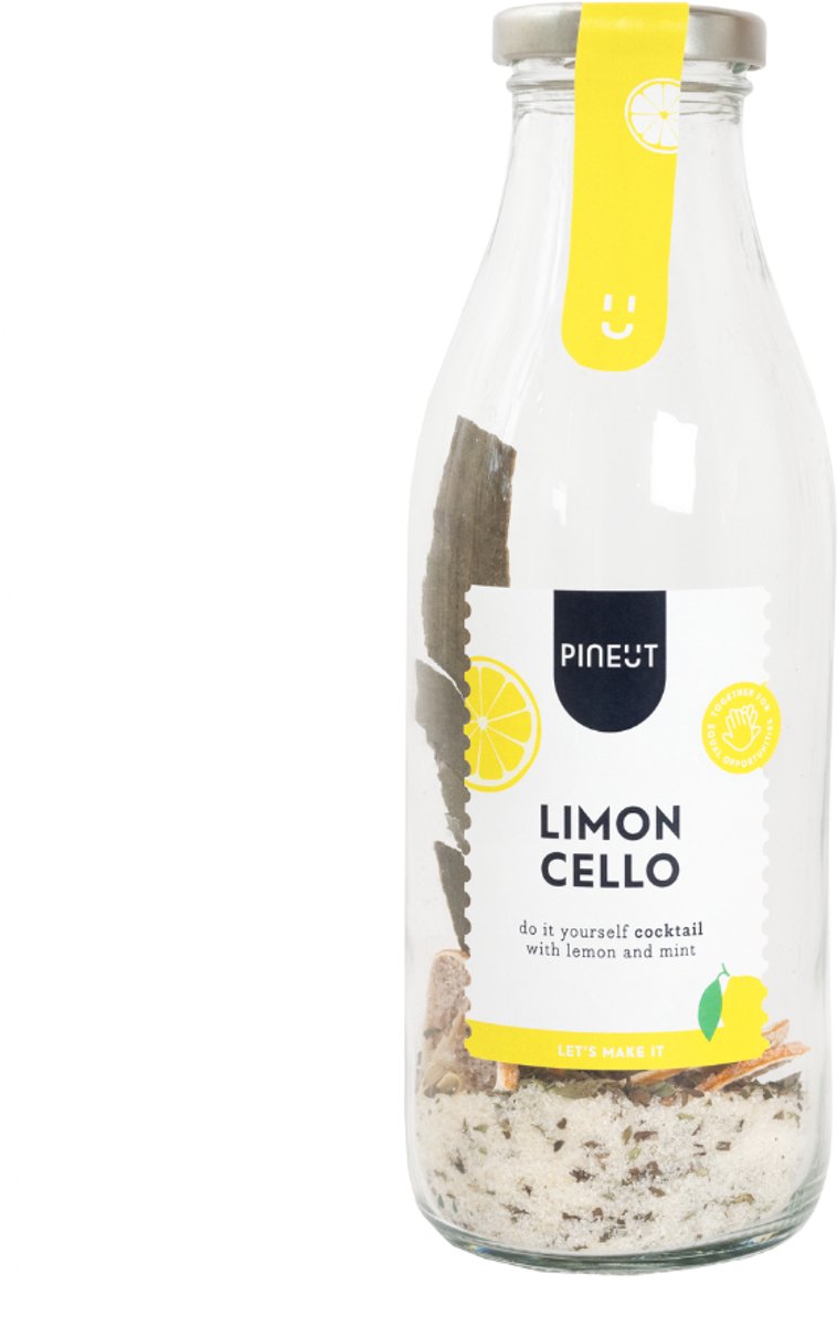 Pineut ® Limoncello - Cadeau Vrouw - Limoen Likeur Set - Cocktail kruiden Limoncello - Mix voor Limoncello Likeur - Zelf Likeur maken - Origineel Cadeau - Gezellig Genieten