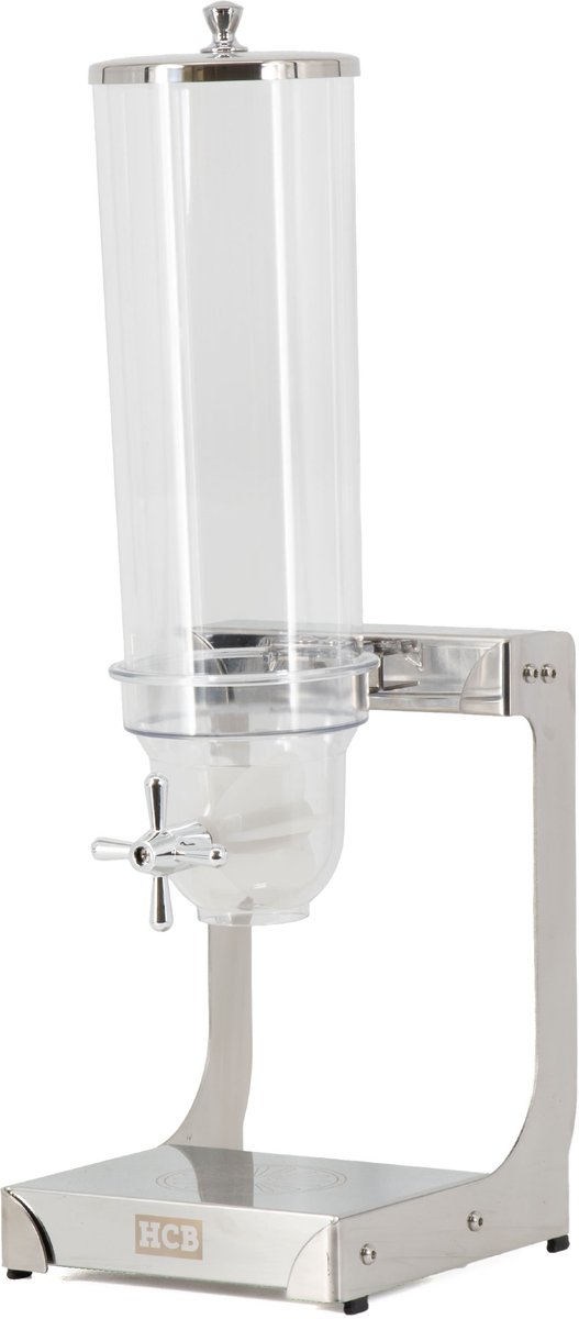 HCB® - Professionele RVS / INOX Granen dispenser - 3,5 liter - Cornflakes - Ontbijtgranen - graandispenser - cereal opslag - Horeca - 2.5 kg - 3485