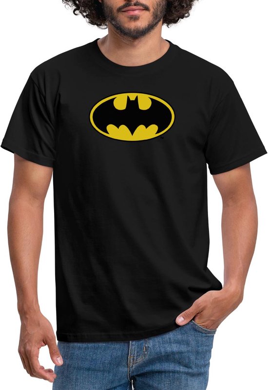 DC Comics Heren T-Shirt Batman Basic Logo zwart, L, zwart, M