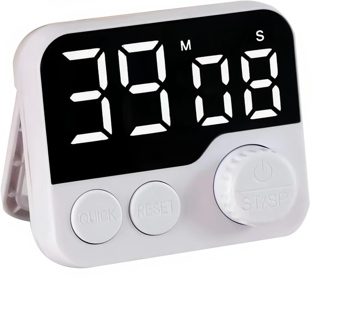 Grote LED-keukentimer met digitale herinneringsfunctie, aftelfunctie en slaapwekker.