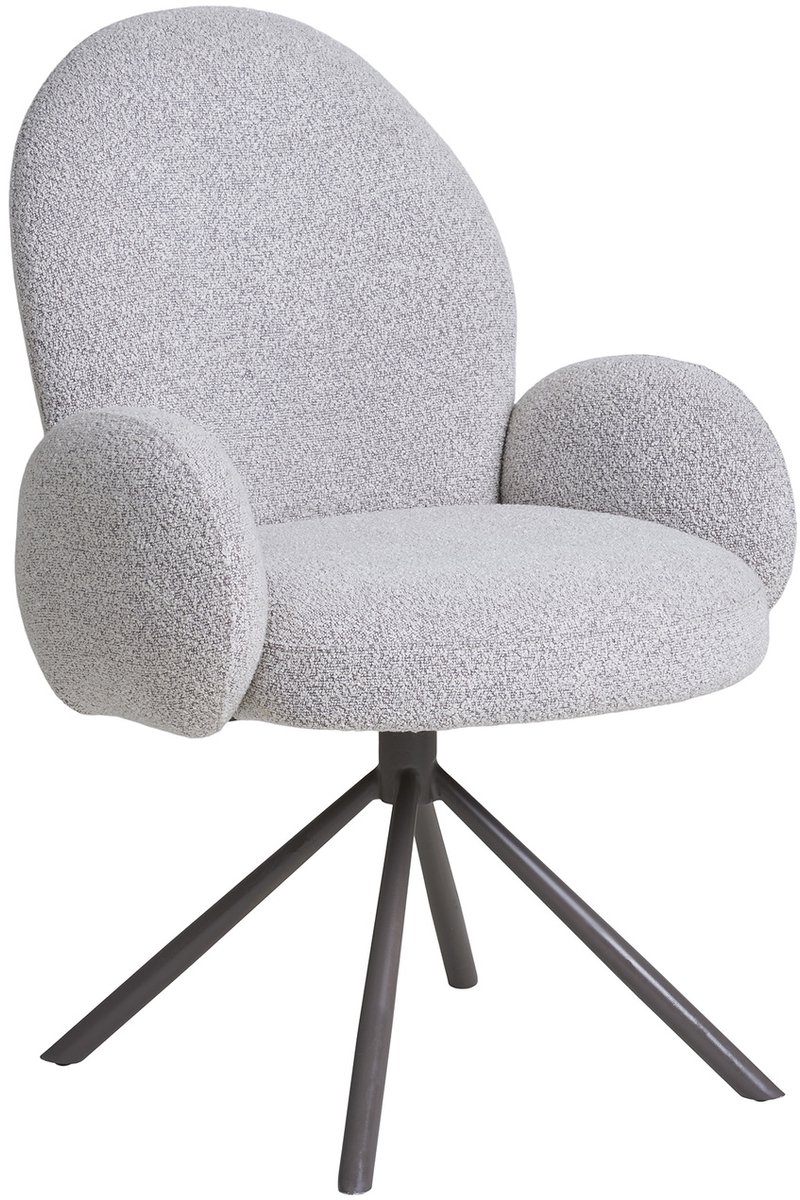 House Nordic Eetkamerstoel Lana Swivel - Bouclé - Zand