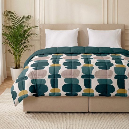 Dekbed-Discounter - Fresh and Co Dekbed Zonder Overtrek 200 x 200 cm - Wasbaar dekbed - Wasbaar op 40 graden - All season dekbed - Stacking Stones