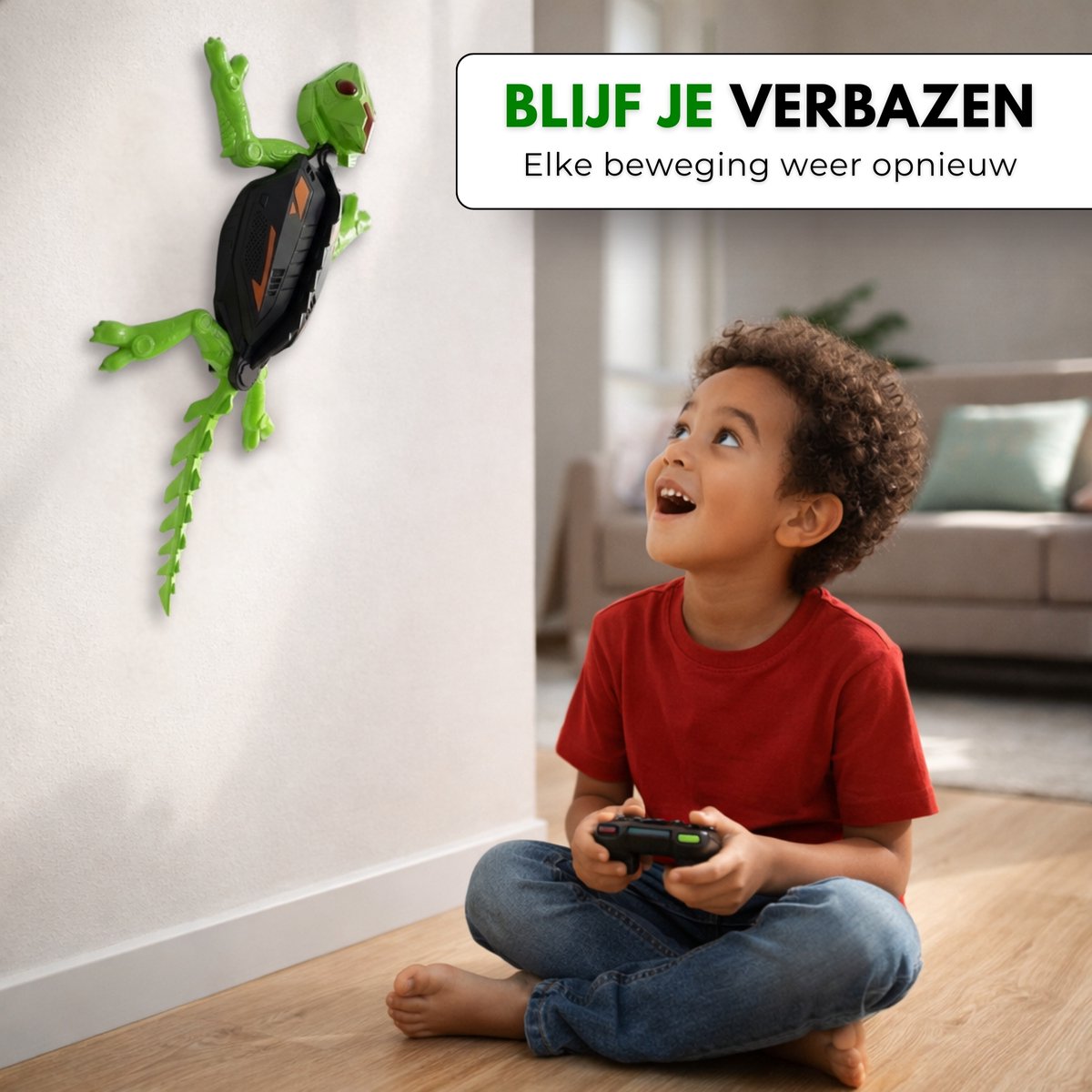 Boncy® Bestuurbare RC Auto - Robot Speelgoed Binnen - Muurklimmende Gekko - Bestuurbaar Dino Car - Afstandbestuurbaar Dinosaurus Speelgoed voor Jongens & Meisjes - Kinderspeelgoed 3 4 5 6 8 10 + Jaar - Kinder Peuter Spellen Cadeau Kind — afbeelding 9