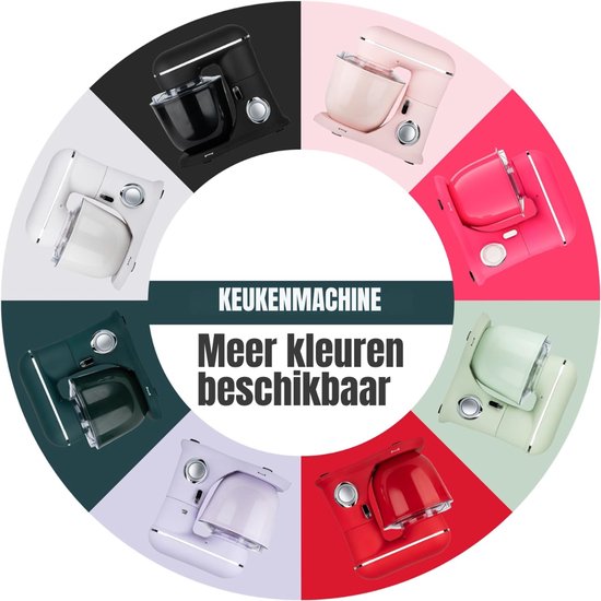 Quvo® Mixer met mengkom - Mixer - Mixer met mengkom keukenmachine - donkerroze - ‎22cm x 36cm x 33cm van Quvo — afbeelding 3