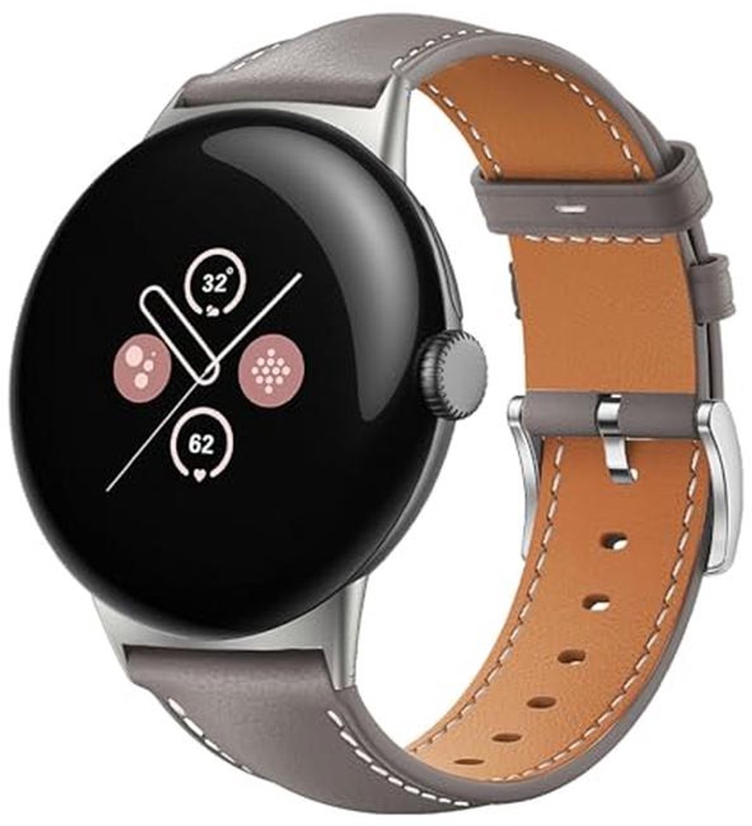 Heren Armband Compatibel met Google Pixel Watch 3 – Echte Leren Band, Slijtvast en Ademend