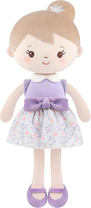 Zachte pluche babypop voor meisjes - Mijn eerste babypop-cadeau voor 1-jarige en peuters, machinewasbaar, stoffen poppenspeelgoed