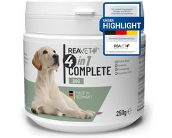 Complete 4-in-1 Hondensupplement 250 g - Ondersteuning voor Vacht, Gewrichten, Spijsvertering en Immuunsysteem