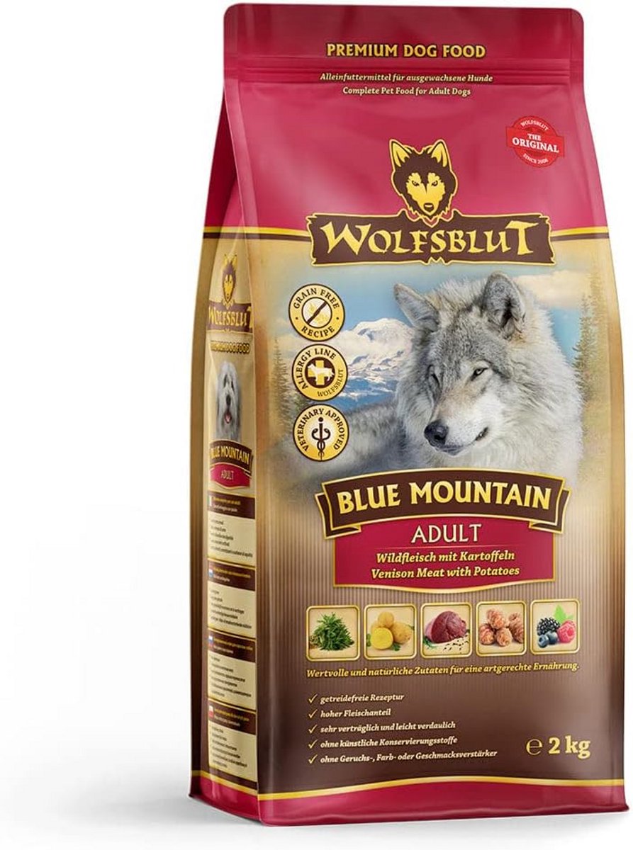 Graanvrij Droogvoer voor Honden - Blue Mountain - 2 kg - Wild Vlees