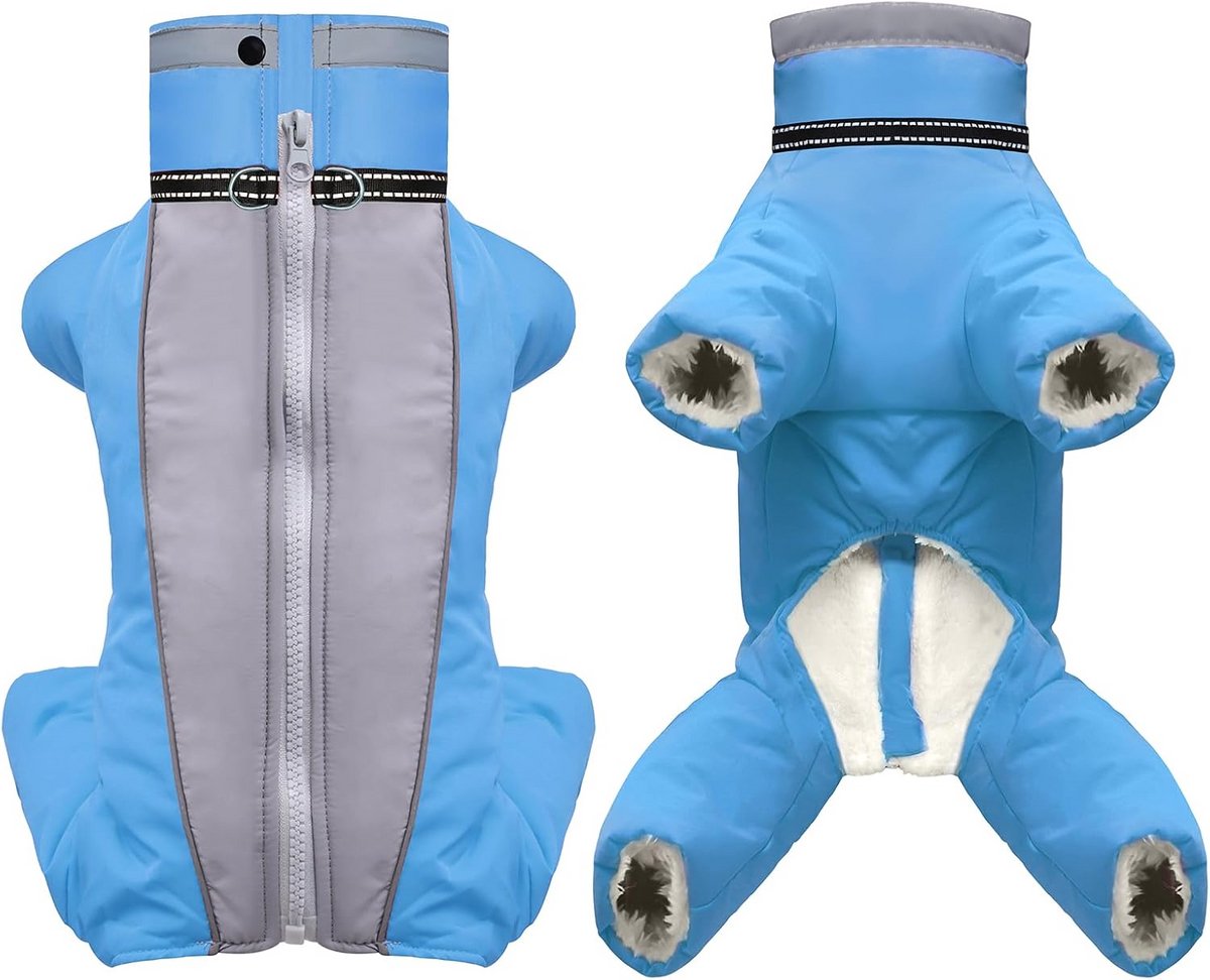 Waterdichte hondenjas voor kleine honden - warme fleece gevoerde winterjas voor honden
