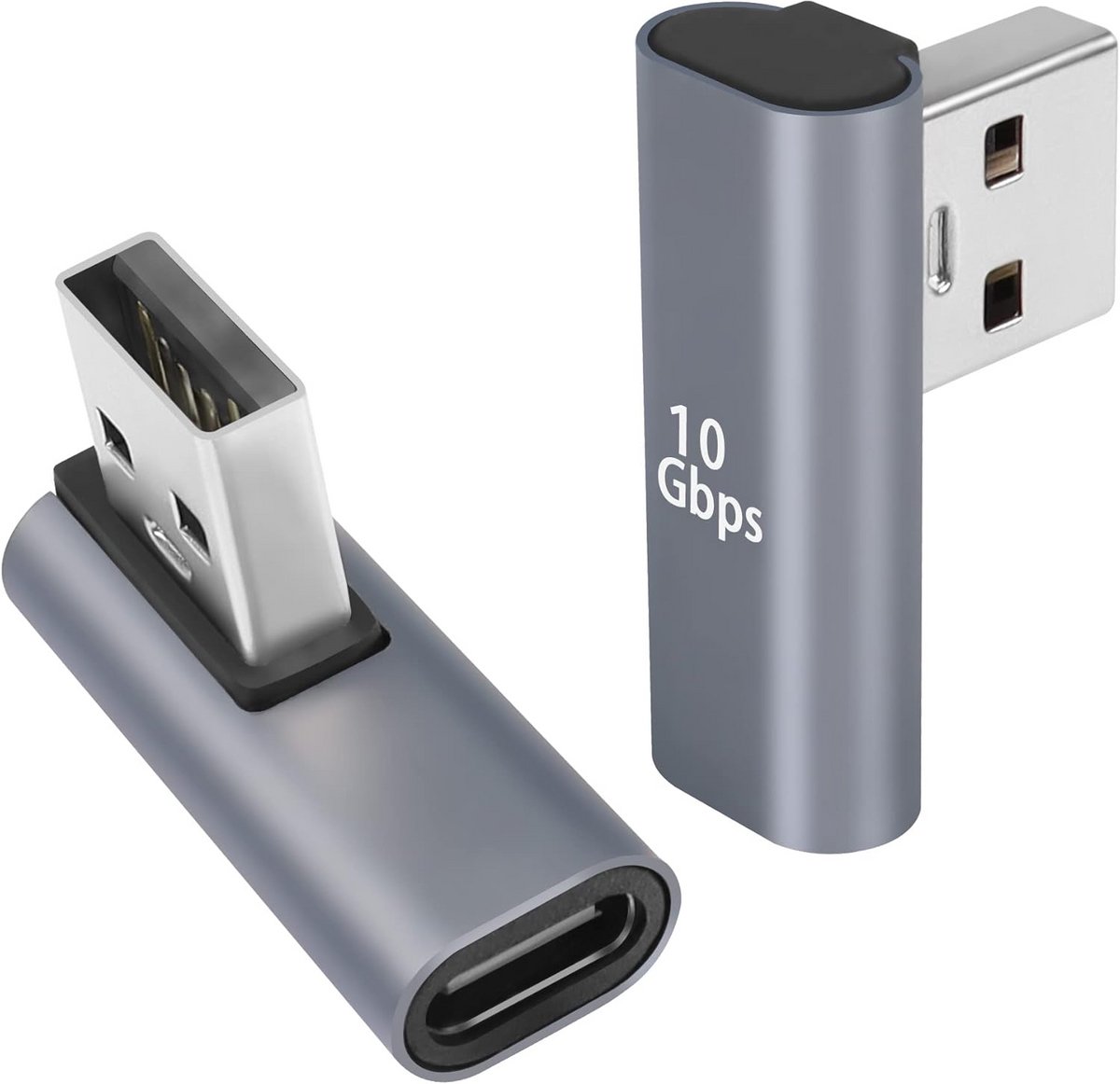 90° Hoek USB C naar USB Adapter - 10 Gbps USB 3.1 (2 Stuks)