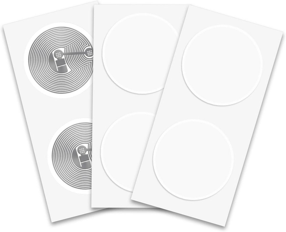 NFC Tags NTAG 216 met 888 bytes geheugen - 10 ronde stickers van 1 inch