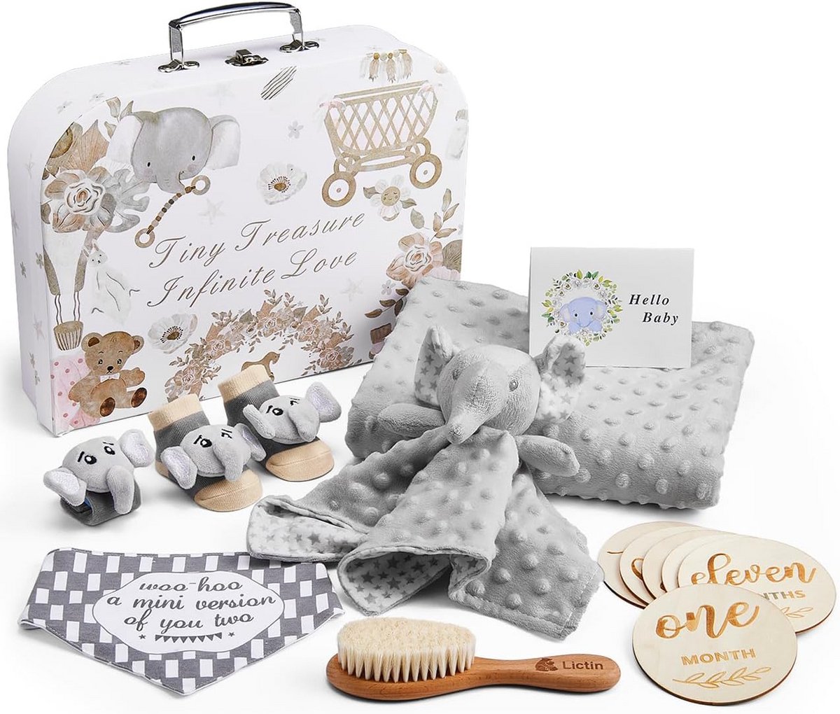 Cadeauset voor pasgeborenen - uniseks, perfect voor babyshowers en kraamcadeaus