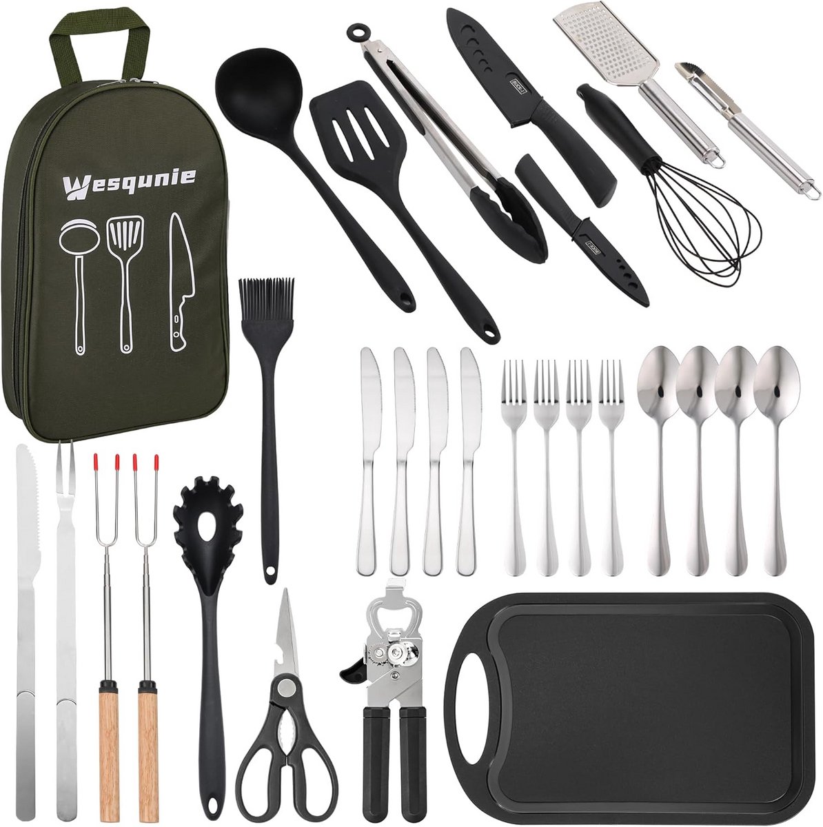 Complete 30-delige Kampeer Kookset - Draagbaar Buitenkoken en Picknick Accessoires