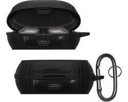 Beschermhoes voor Draadloze Oordopjes Case - TPU Hoesje Zwart - Compatibel met Jabra Elite 7 Pro en Elite 7 Active