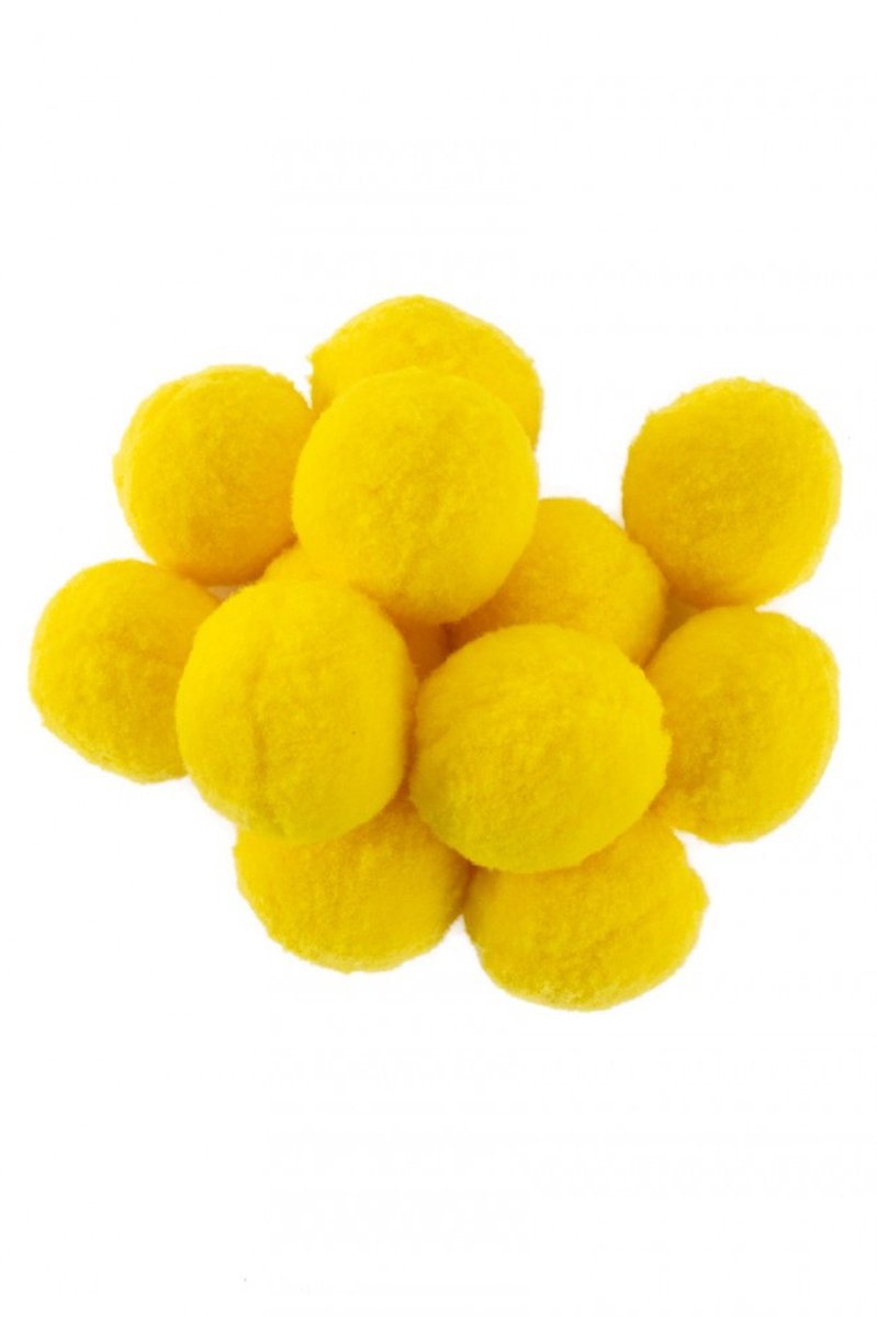 Pom Pom 4 cm geel 12 stuks