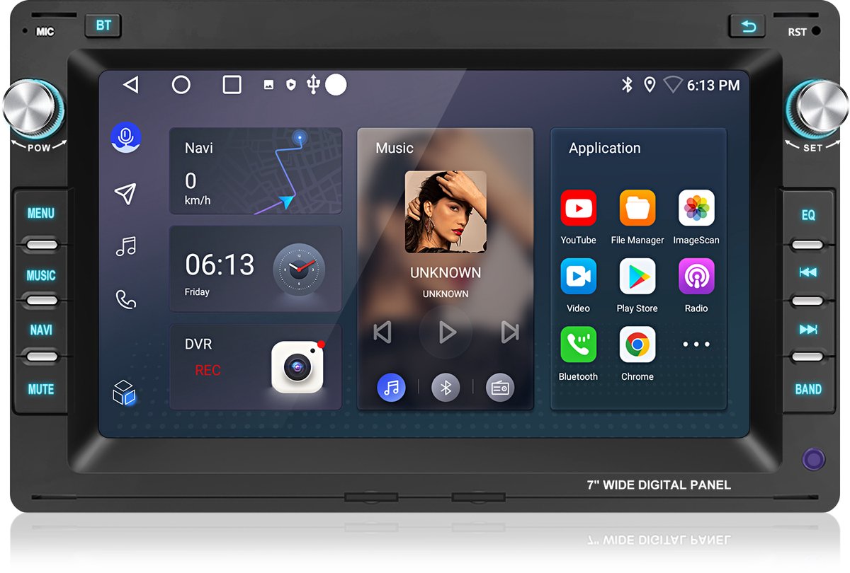 Hexinex Quad-Core autoradio Geschikt voor VW Golf Polo Passat Sharan - Draadloos CarPlay, Android Auto,Android 15, multimediaspeler, 1GB+32GB