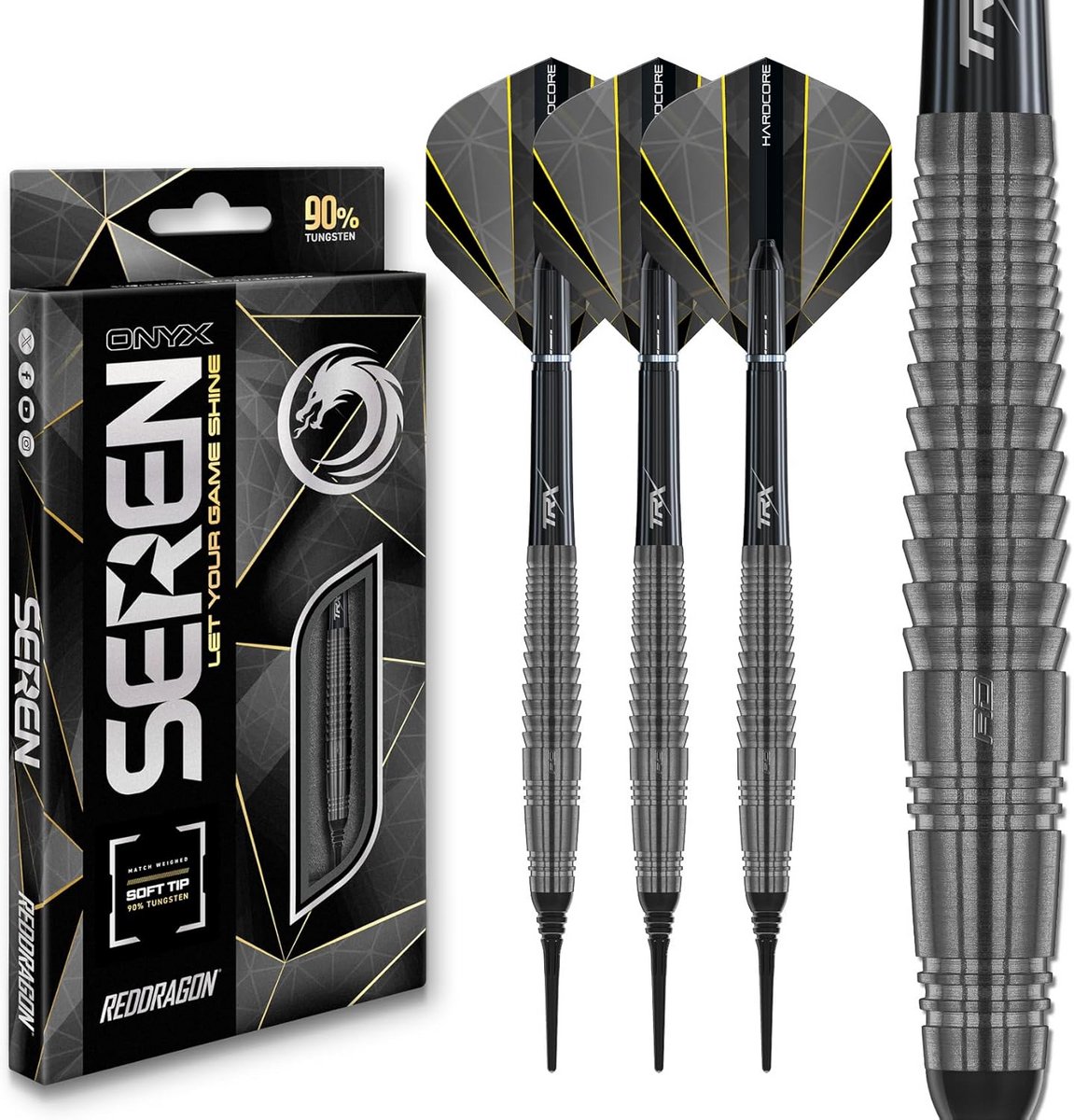 Professionele Softtip Darts Set - 90% Tungsten - Inclusief Flights en Shafts voor Precisie