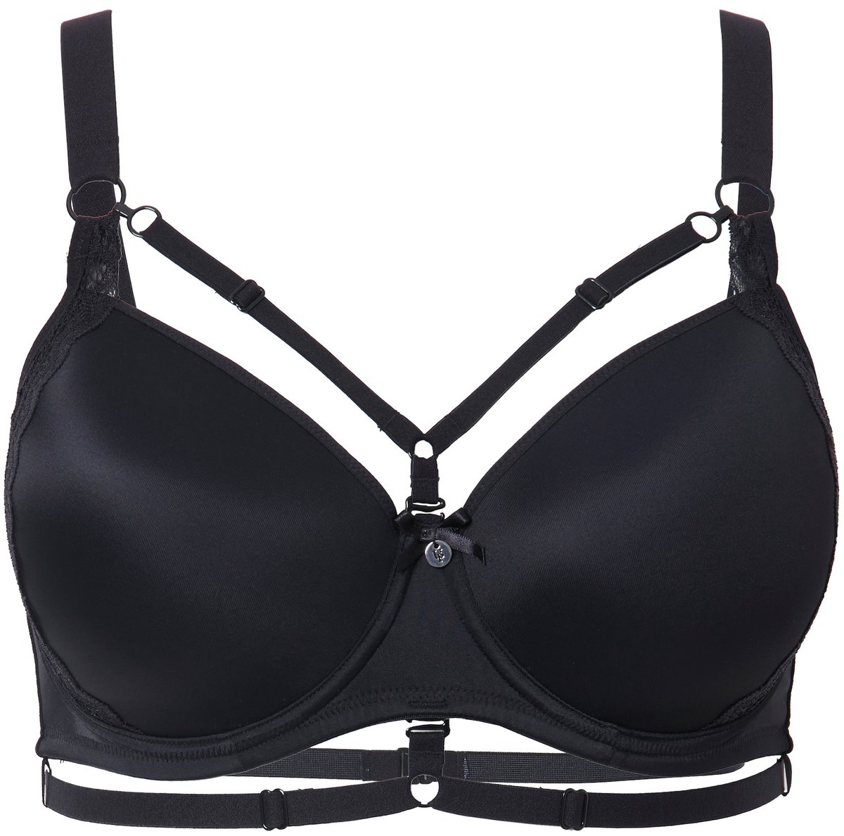 TruYou - Dames - TRUYOU beugel-BH zachte cups sierbandjes - Zwart - Maat 100D