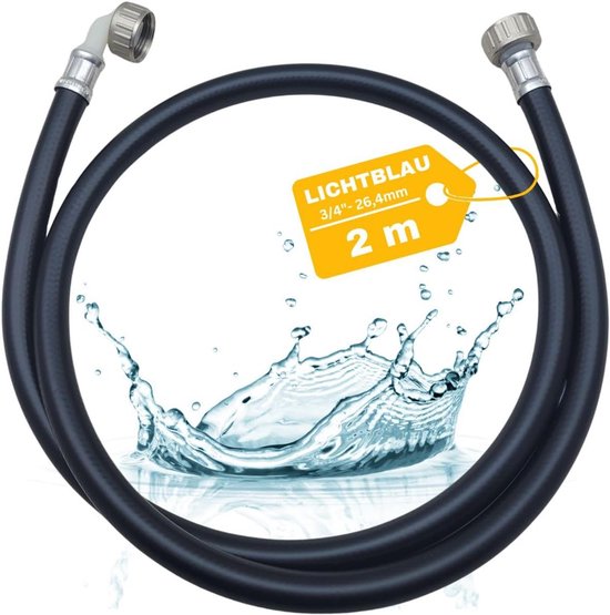 LICHTBLAU warm water toevoerslang 90 graden I 3 m I 3/4 inch verwarming wasmachine vaatwasser I 2609 I warmwaterslang met metalen schroefdraad I incl. afdichting