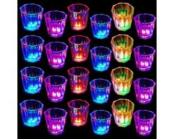 Set van 24 LED Lichtgevende Drinkglazen Shotglazen Knipperend Barware voor Feestjes en Evenementen