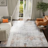 Tapiso ASH Tapis Gris Brun Design Abstrait Vintage Poil Ras Tapis Pour Salon Chambre à Coucher et Couloir Antidérapant - 160x230