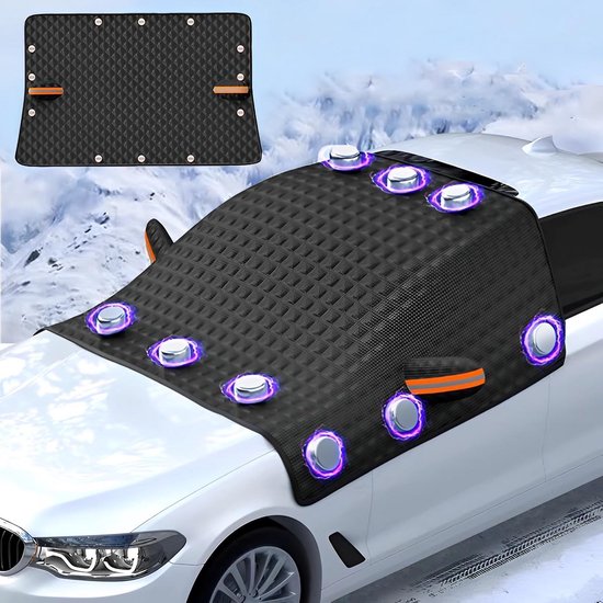 voorruitafdekking Zonwering auto voorruit, met 9 magneten voorruitafdekking auto voorruit afdekking zonneklep winter tegen sneeuw