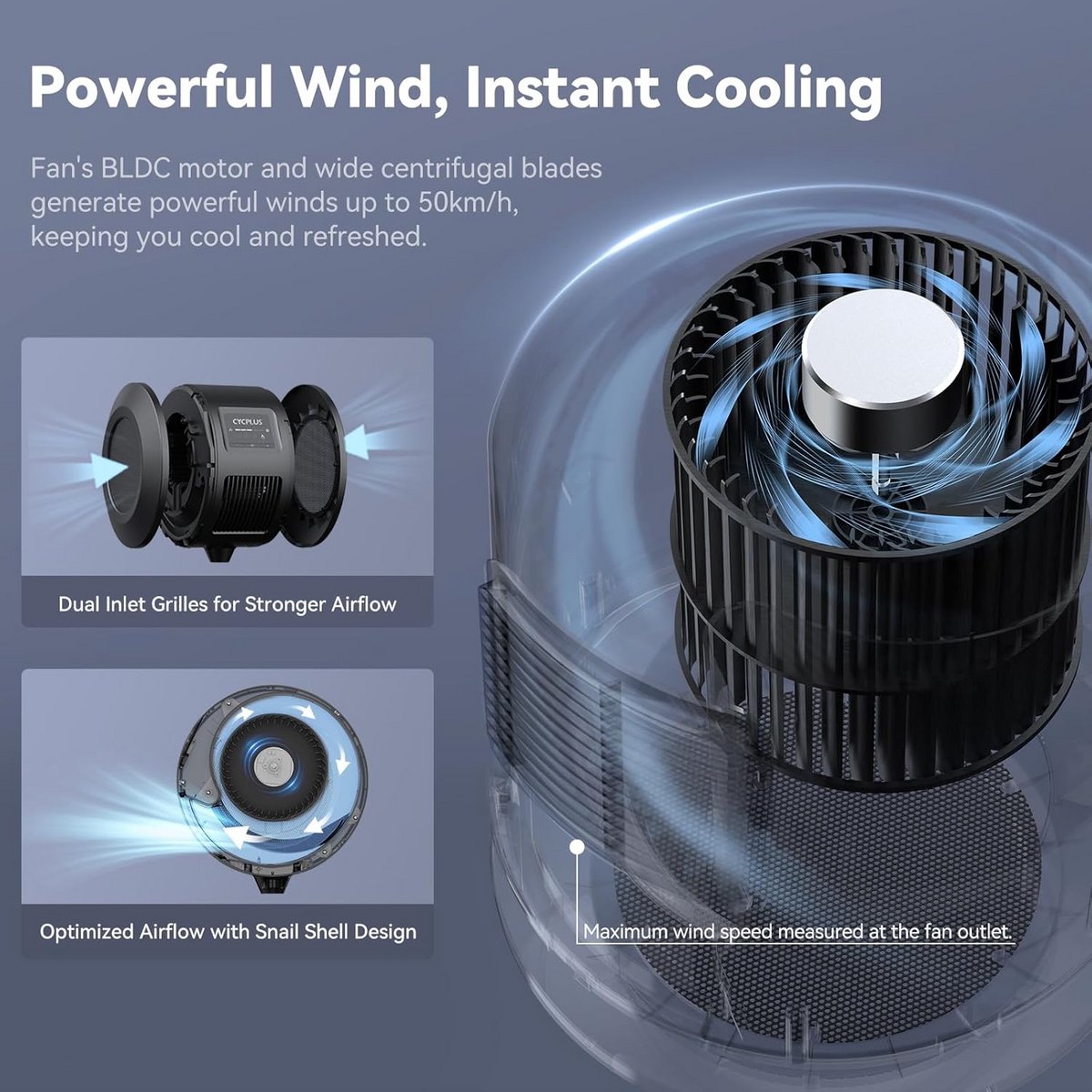 Intelligente Indoor Fietsventilator met App en Afstandsbedieningsopties