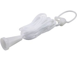 Trekkoord met Reflecterende Knop - 145 cm Lang - Trekschakelaar voor Opbouwmontage - Gemaakt van Nylon - Geschikt voor Gebruik Binnenshuis - Zonder Aarde - Kleur Wit