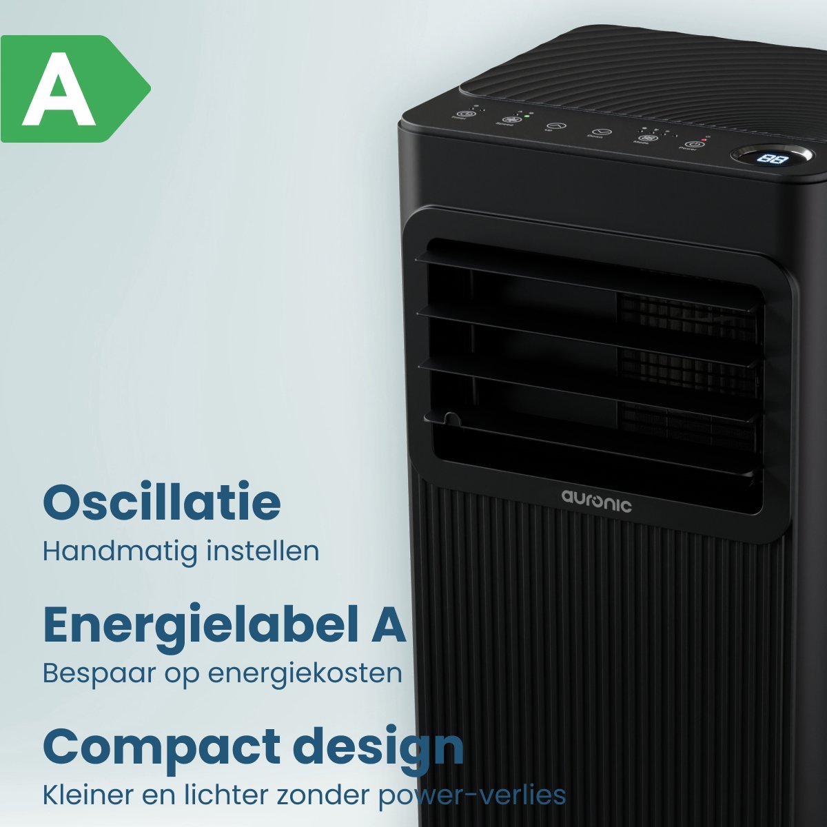 Mobiele Airco 9000 BTU Auronic 3-in-1 Koeler Ventilator Ontvochtiger + 2 Raamafdichtingskits, tot 25m² - Afbeelding 5