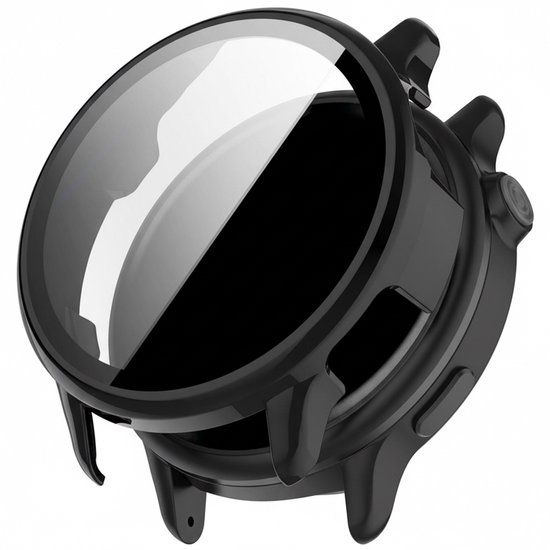 Étui protecteur d'écran - compatible Garmin Vivoactive 6 - housse intégrale - verre trempé - protection complète - noir