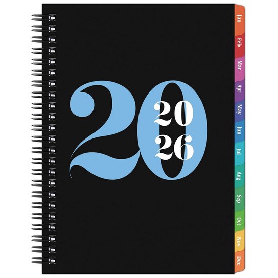LEIVESTE Weekplanner Bureau 2026 – Tafelkalender Met Spiraalbinding, 30x15 Cm, In 6 Talen, Voor Kantoor En Thuis – Kleur Blauw 2 miniatura
