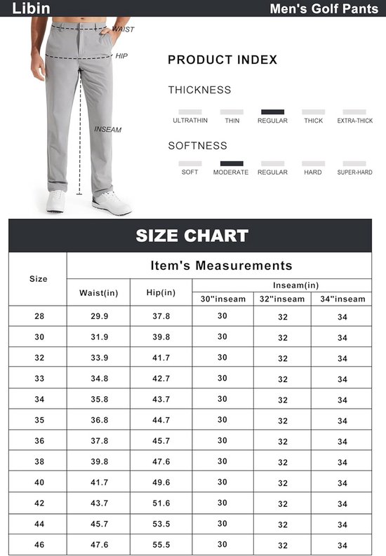 Heren Golfbroek - Elastisch - Lichtgewicht - Snel Droog - 5 Zakken - Casual — afbeelding 5