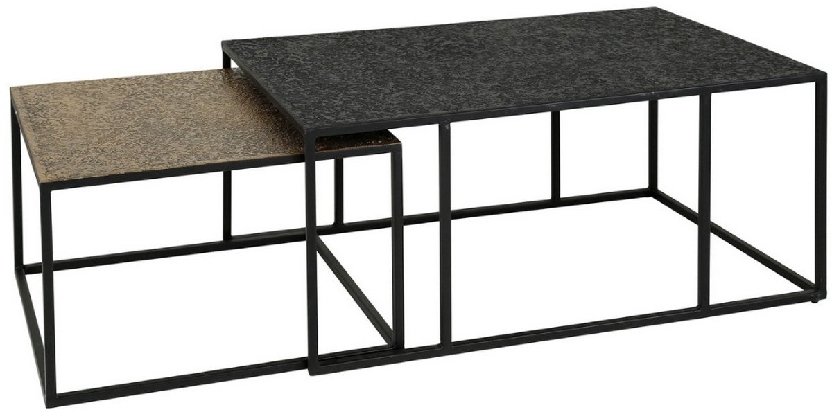 Fraaai - Lazio salontafel set van 2 rechthoek iron metallic - grijs