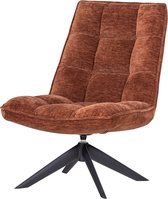 WOOOD Jouke Draaifauteuil - Chenille Structuur - Roestbruin - 97x70x85