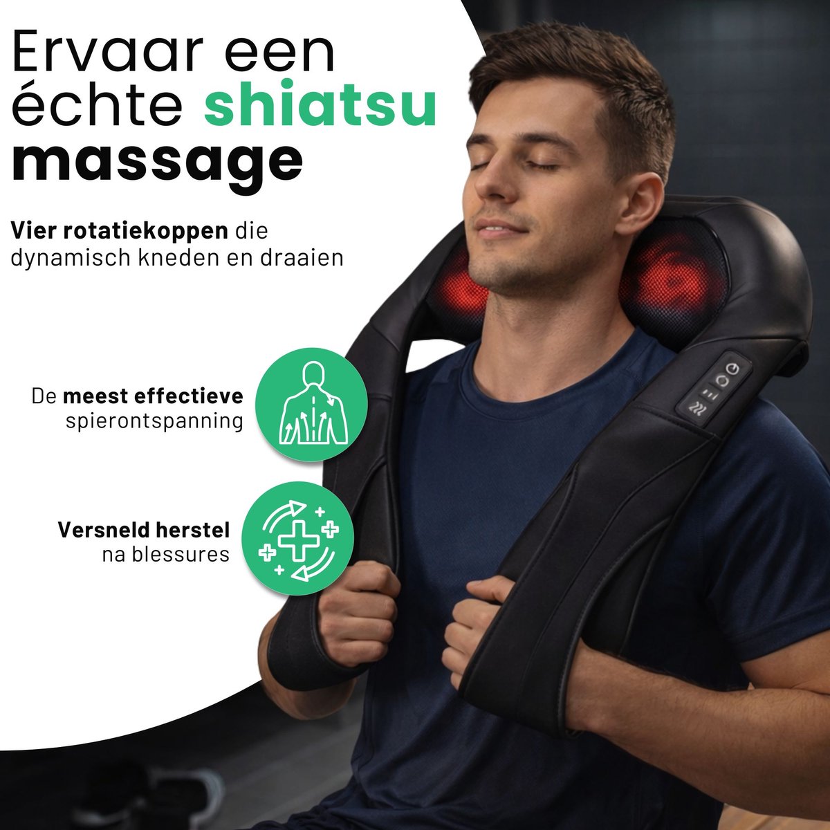 AlienComfort™ CERES Shiatsu Massageapparaat voor Nek en Rug - afbeelding 2