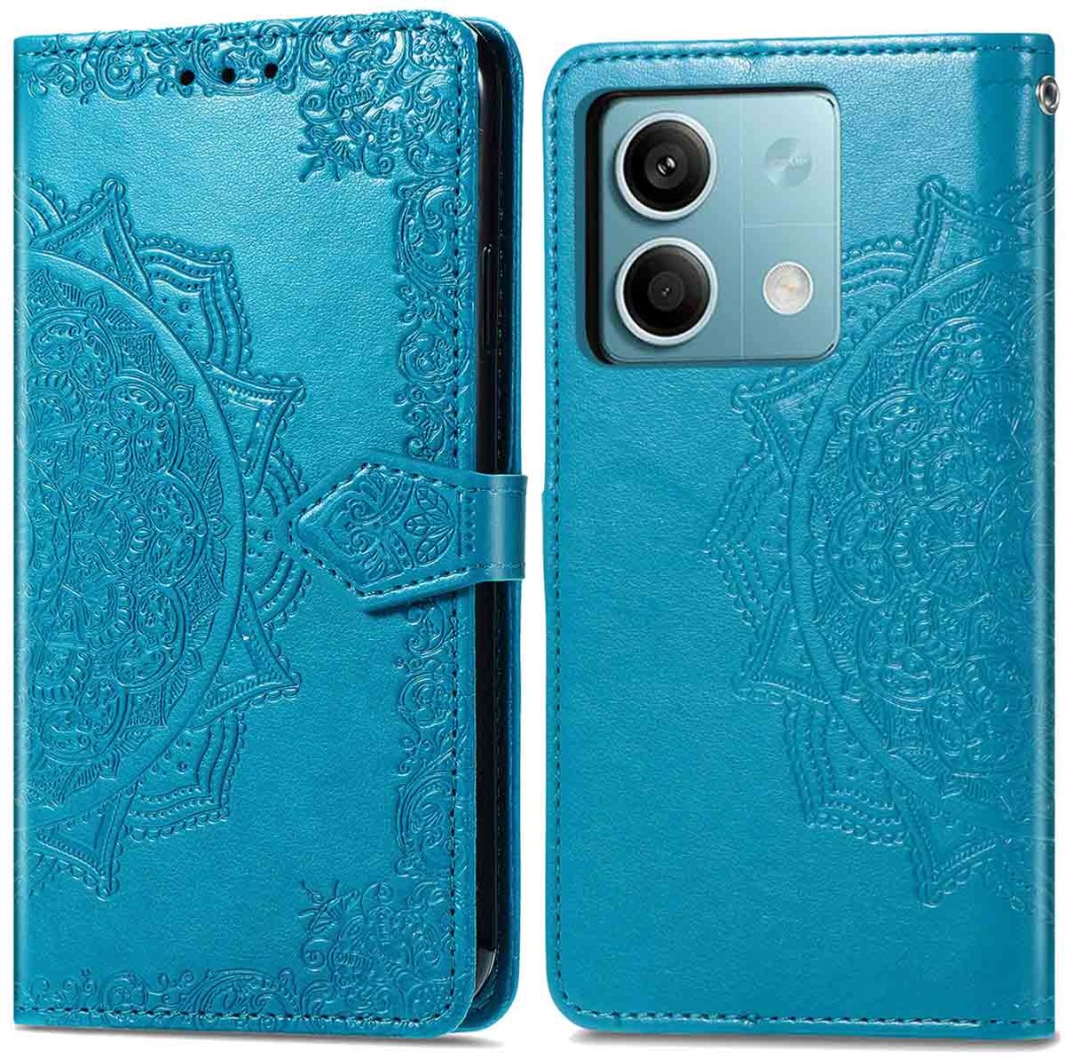 imoshion Hoesje - Geschikt voor Xiaomi Redmi Note 13 (5G) - Mandala Bookcase - Turquoise