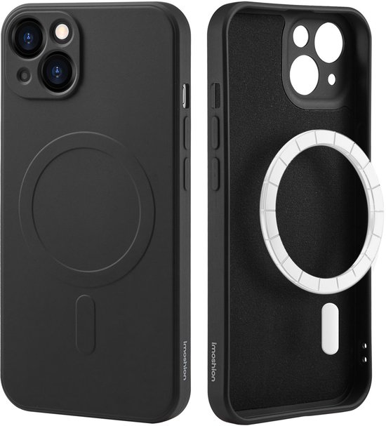 Coque iMoshion adaptée pour iPhone 13 coque en Siliconen - coque arrière couleur iMoshion adaptée pour MagSafe - Zwart
