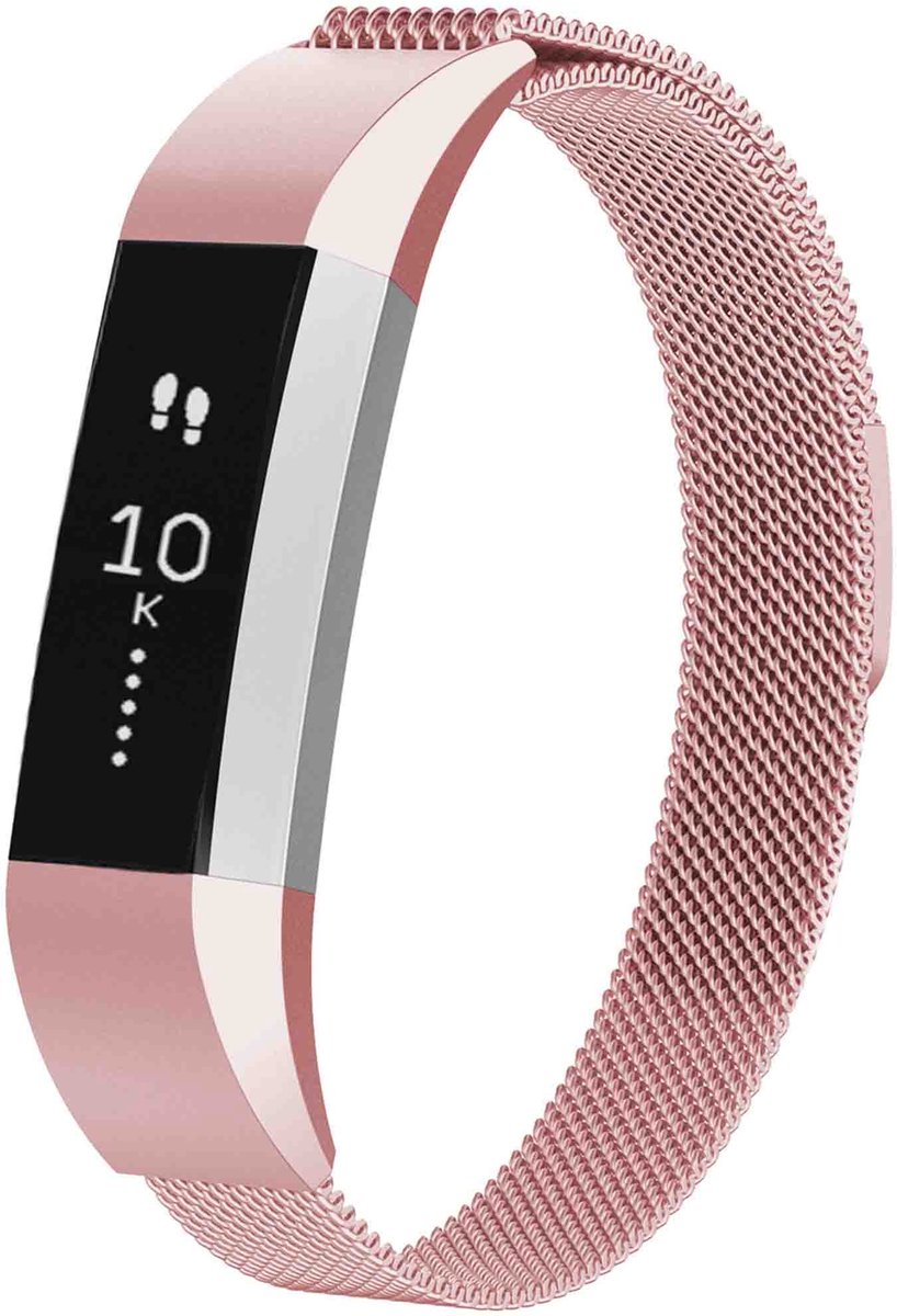 Milanees magnetisch bandje - Geschikt voor Fitbit Alta HR/ Alta - Roze