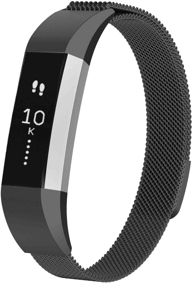 Milanees magnetisch bandje - Geschikt voor Fitbit Alta HR/ Alta - Zwart