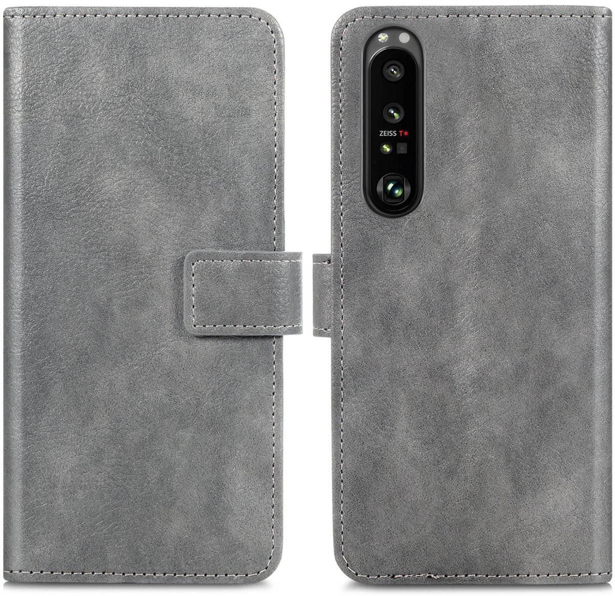 imoshion Hoesje - Geschikt voor Sony Xperia 1 III - Luxe Bookcase - Grijs
