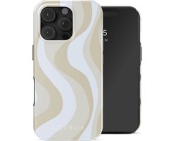Selencia Hoesje - Geschikt voor Apple iPhone 16 Pro - Backcover geschikt voor MagSafe - Desert Waves Beige