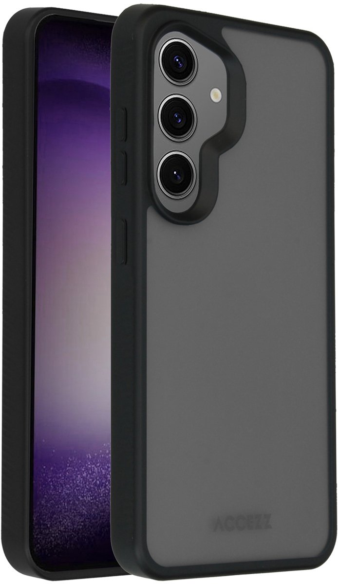 Accezz Hoesje - Geschikt voor Samsung Galaxy S24 - Frosted Backcover - Zwart