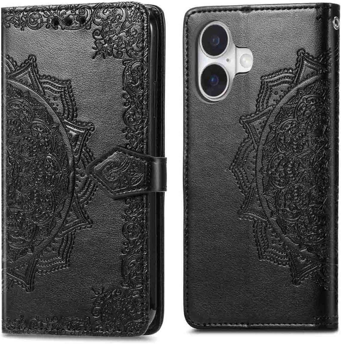imoshion Hoesje - Geschikt voor Apple iPhone 17 - Mandala Bookcase - Zwart