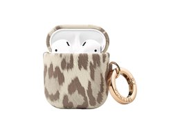 Selencia Sabi Case met panterprint - Hoesje geschikt voor AirPods 1 / 2 - Soft Ivory