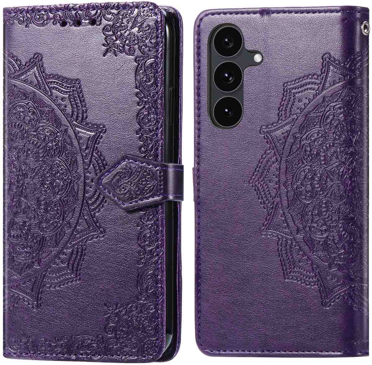 imoshion Hoesje - Geschikt voor Samsung Galaxy S25 FE - Mandala Bookcase - Paars