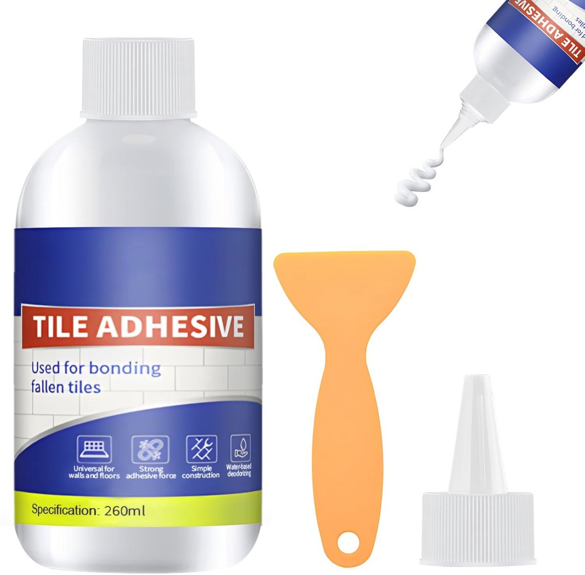 Duurzame Tegellijm voor Binnen en Buiten - Waterdichte Hechting voor Badkamer en Keuken - 260 ml