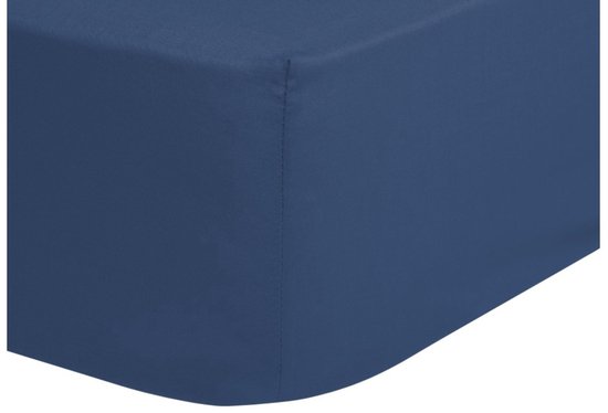 Drap housse Good Morning 160x200cm coton (sans repassage) (coins 30cm) bleu adria