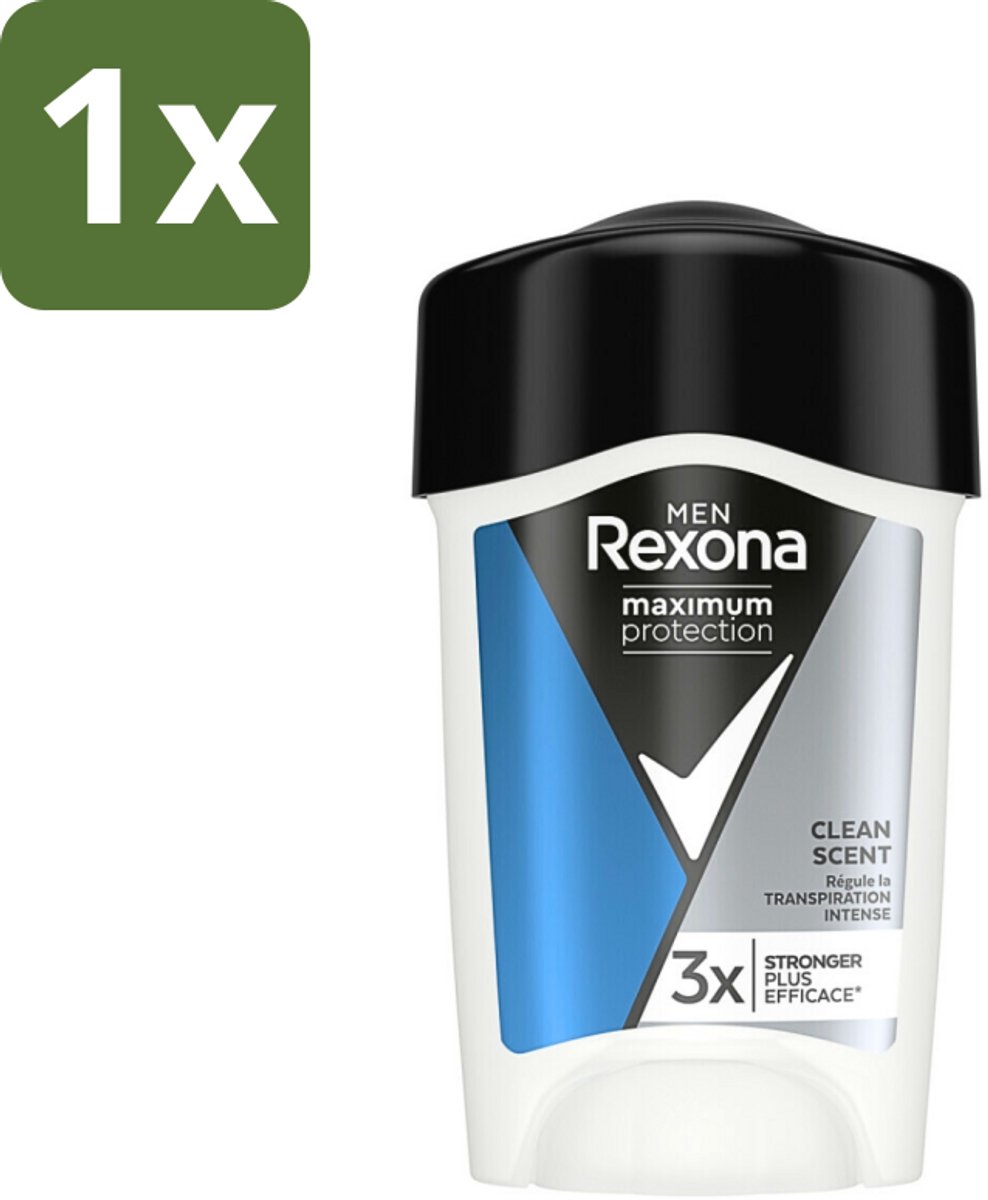 1 x Rexona Men - Deodorant Stick - Maximum Protection Clean Scent - Anti-transpirant - 45 ml - Anti-transpirant - Deodorant Stick - Mannelijke Geur - Zweetbescherming - Frisheid