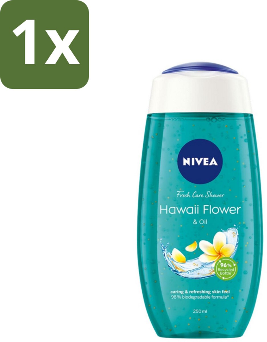 1 x NIVEA - Douchegel - Hawaii Bloem & Olie - Verzorgend & Verfrissend - 250 ml - Douchegel Hawaiibloem - Huid Verzorging - Huid Hydriatatie - Zijdezacht Schuim - Huidgevoel